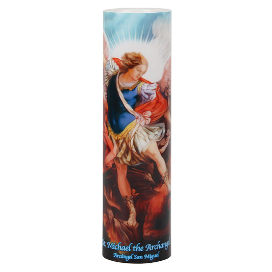 THE Saints Collection Saint Michael Archangel, LED Flameless Devotion Prayer Candle, Religious Gift, 6 Hour Timer for More Hours of Enjoyment