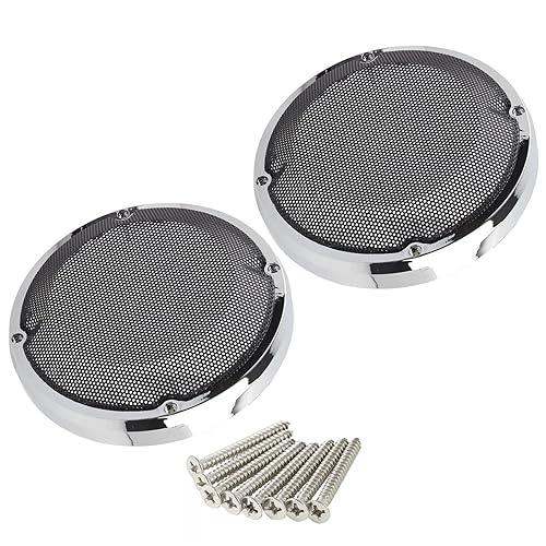KZMPMT 1 Pair 6.5" Saddlebag Lid Lower Leg Vented Fairing Speaker Grill Cover Compatible with 2014-2023 Harley Touring Road King Road Glide Electra
