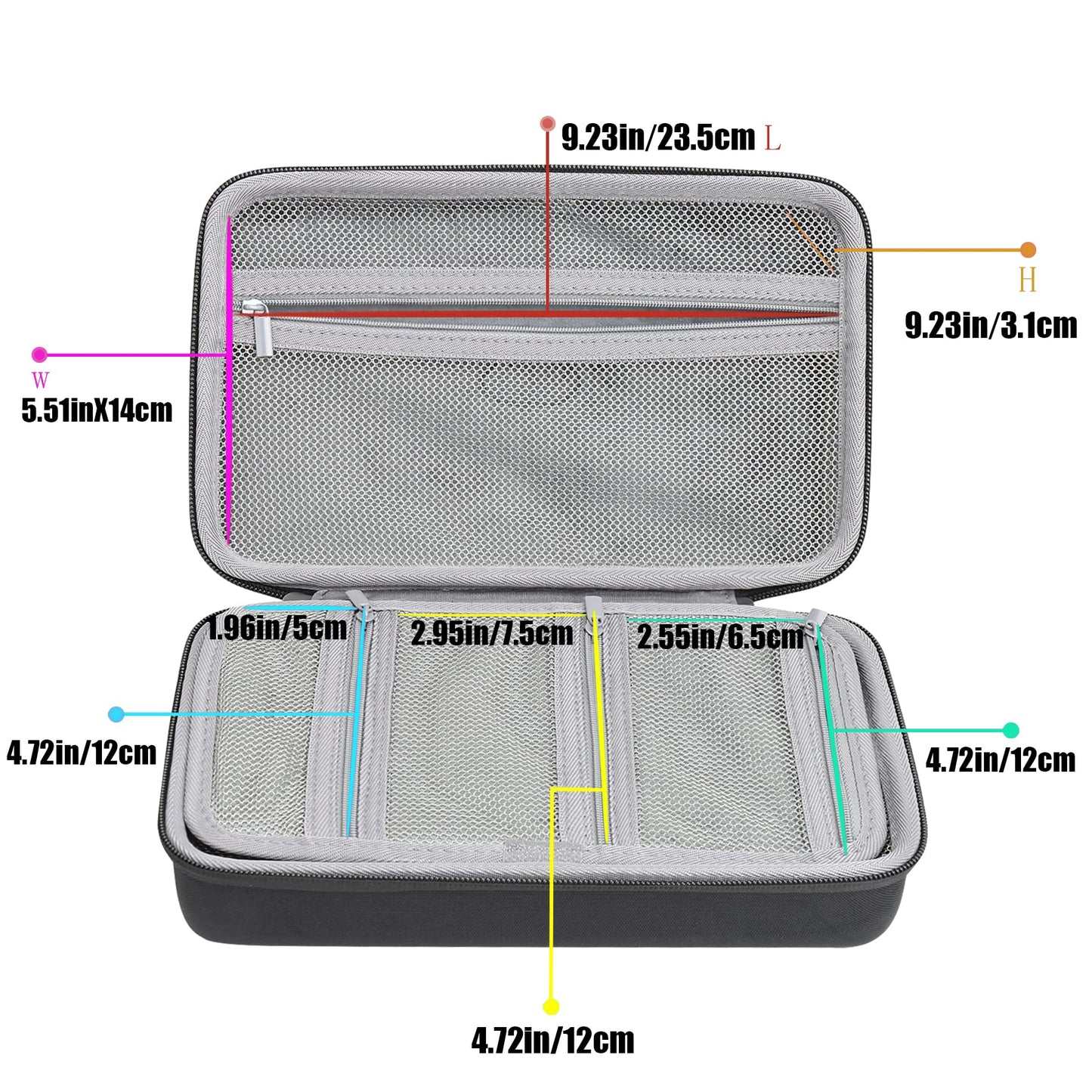 co2CREA Hard EVA Carrying Travel Case Replacement for Powerbank HDD/Electronics/Accessories Extra Large (10.27“x”6.5"x3.2" inch)