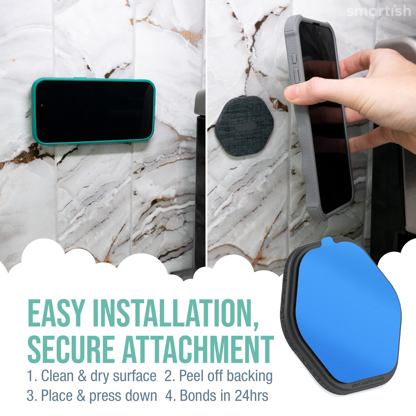 Smartish® MagSafe Mountaineer Wall Mount - Compatible with Apple iPhone 17/16/15/14/13 - Magnetic Stick on Adhesive Phone Holder - Extra Strength