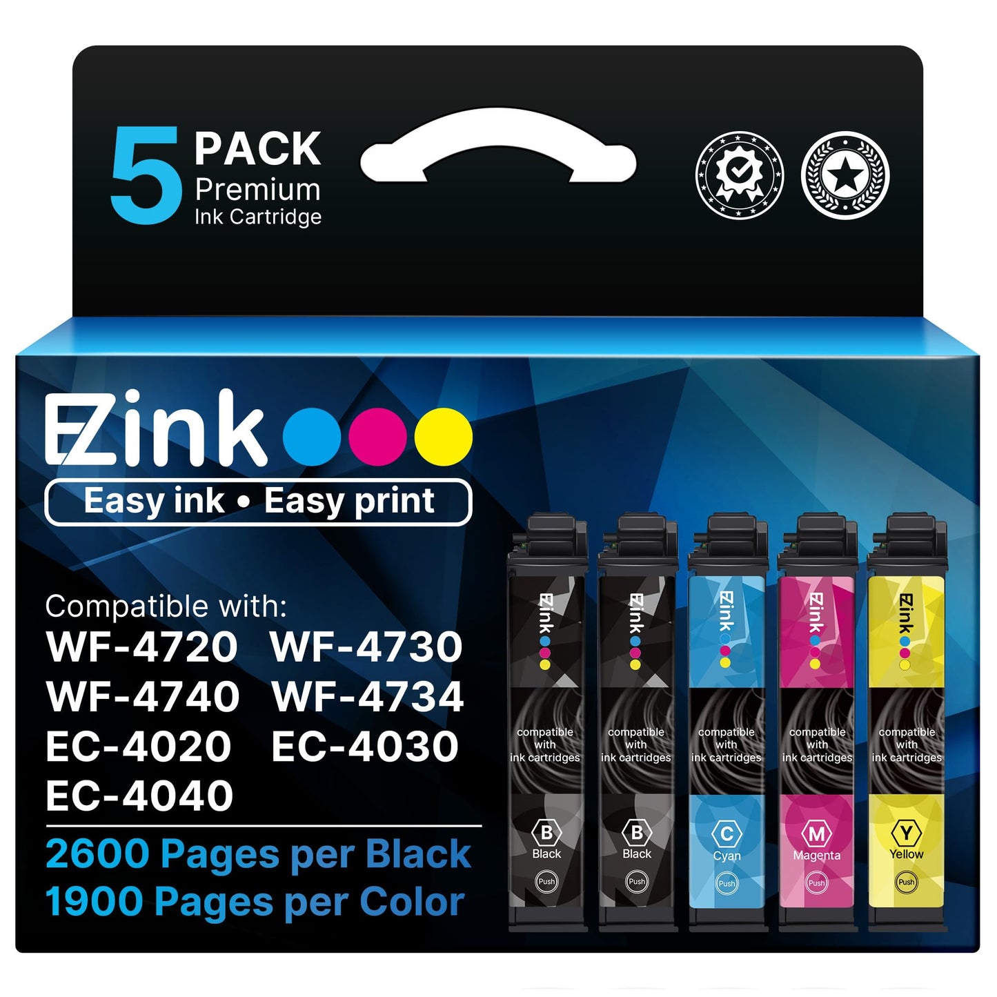 E-Z Ink Remanufactured Replacement for 802XL Ink Cartridges, 5 Pack
