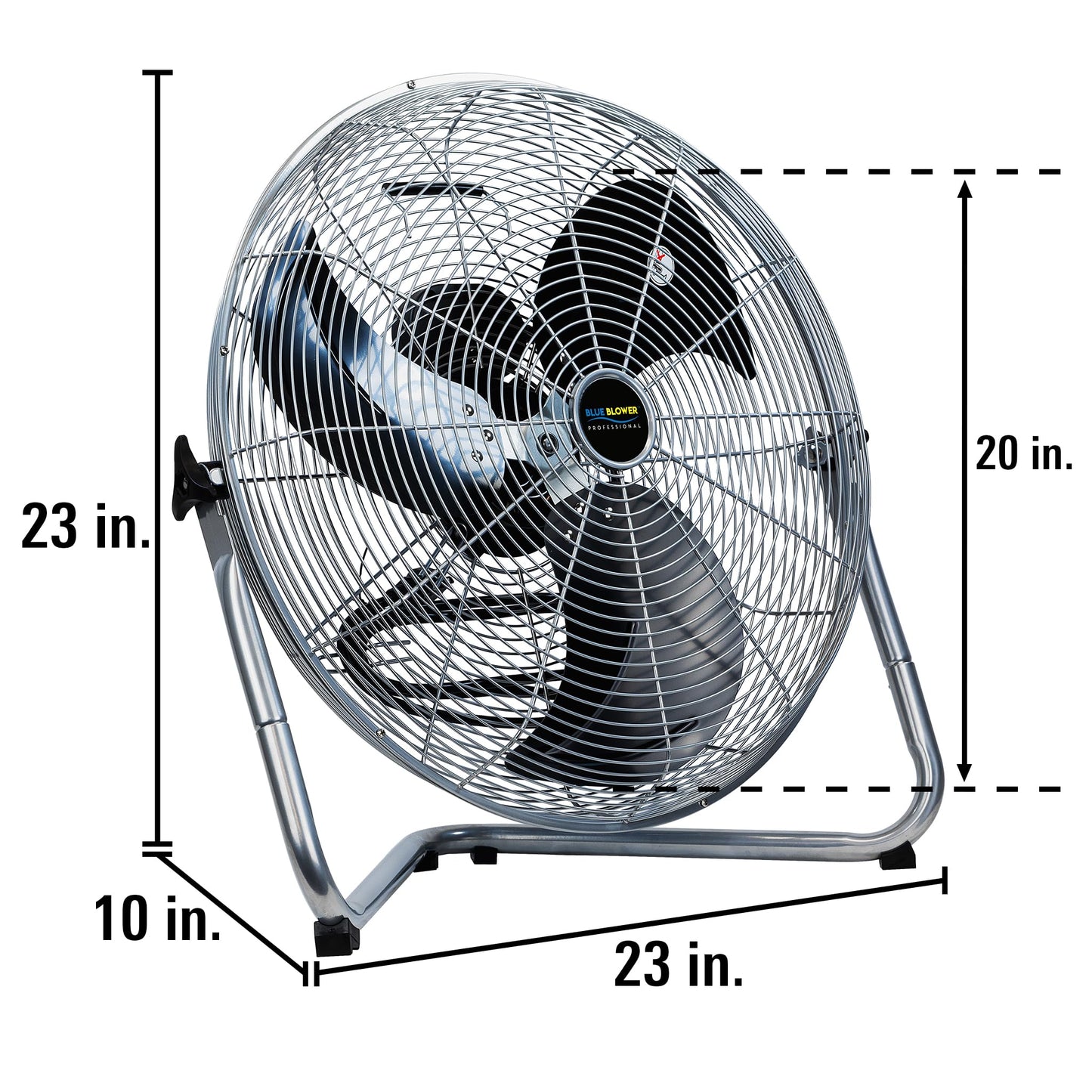 Blue Blower 20 Inch High Velocity 4600 CFM, 3 Speed, Adjustable Tilt, Industrial Floor Fan