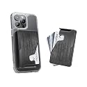 FANTOM M MagSafe® Wallet Compatible with iPhone 12/13/14/15/16 Mini/Plus/Pro/Max and MagSafe Accessories, RFID Aluminum Card Holder, Aluminum Black