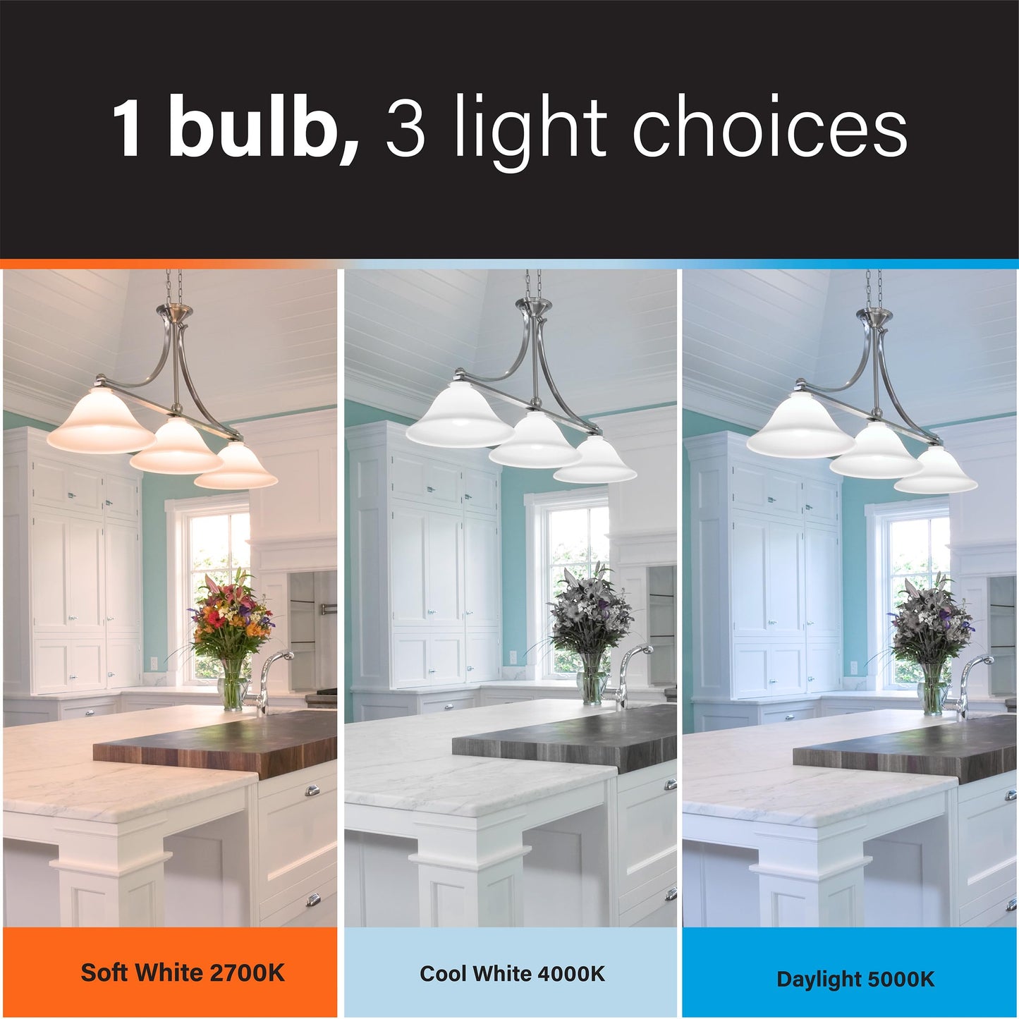 Feit Electric A21 LED Light Bulb, 200W Eq, 3CCT, E26 Base