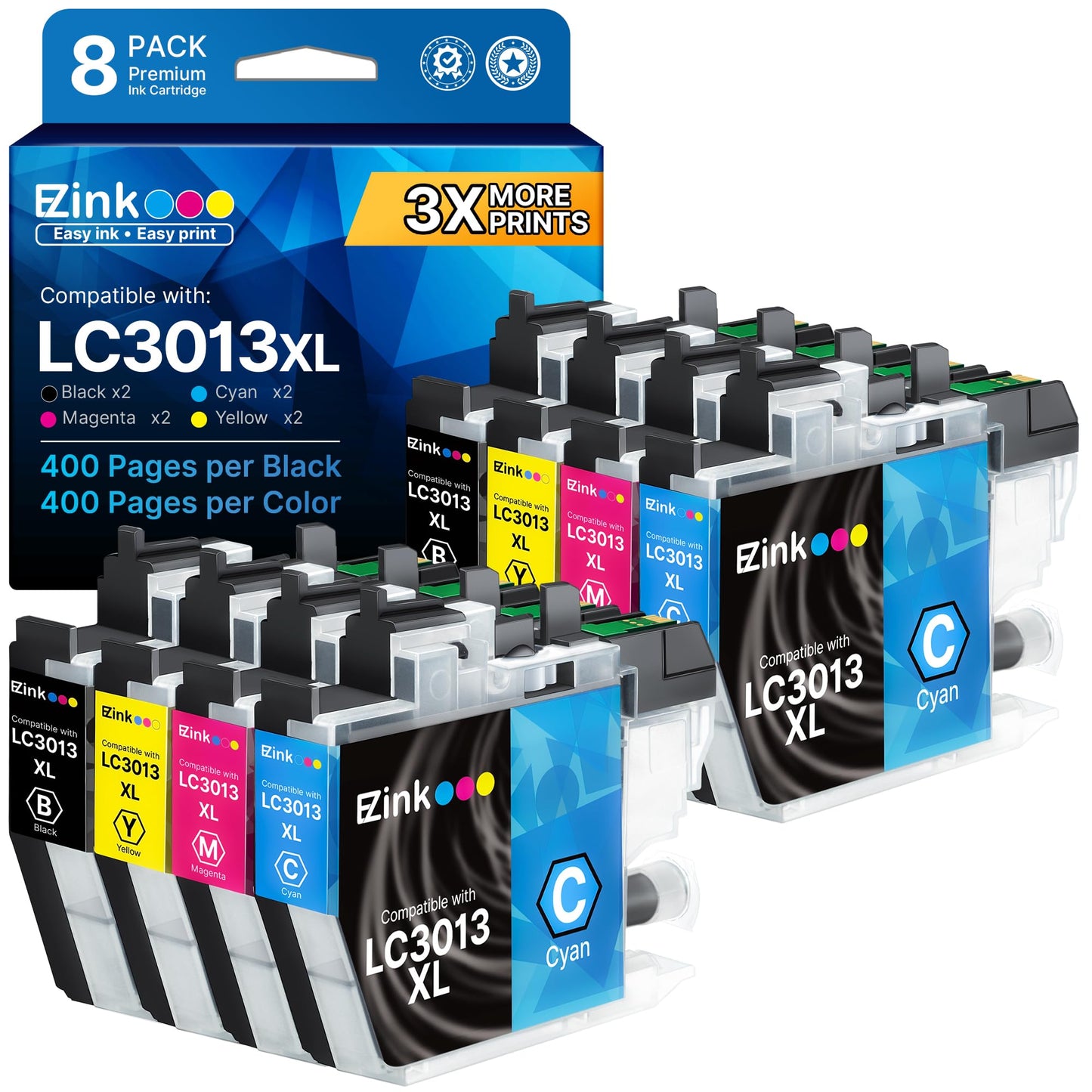 LC3013 Ink Cartridges bk/c/m/y Compatible for Brother LC3013 Ink Cartridges