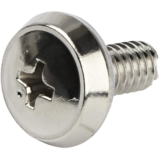 StarTech 50-Pack 12-24 12mm Nickel-Plated Rack Screws, 19in/10in, TAA
