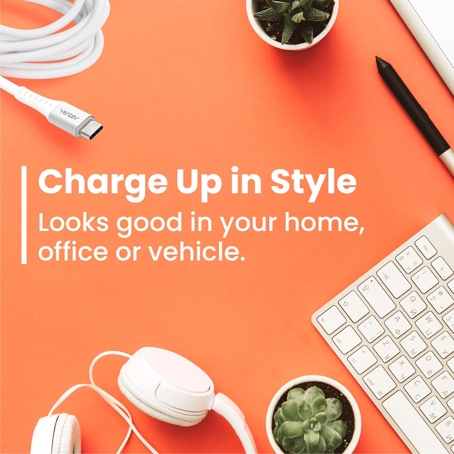Ventev Alloy USB C to Apple Lightning High Speed Ultradurable 10 Foot Cable