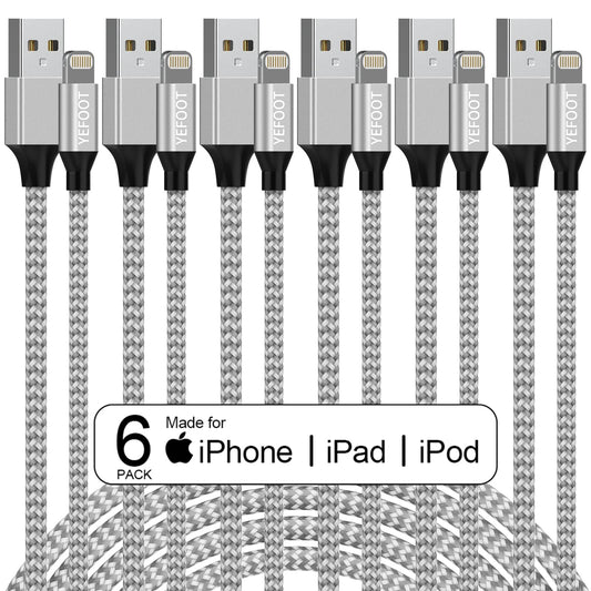 [Apple MFi Certified] 6Pack[3/3/6/6/6/10ft] iPhone Charger Lightning Cable Compatible iPhone 14ProMax/14Pro/14/14Plus/13Pro/13/12Pro/12/11…