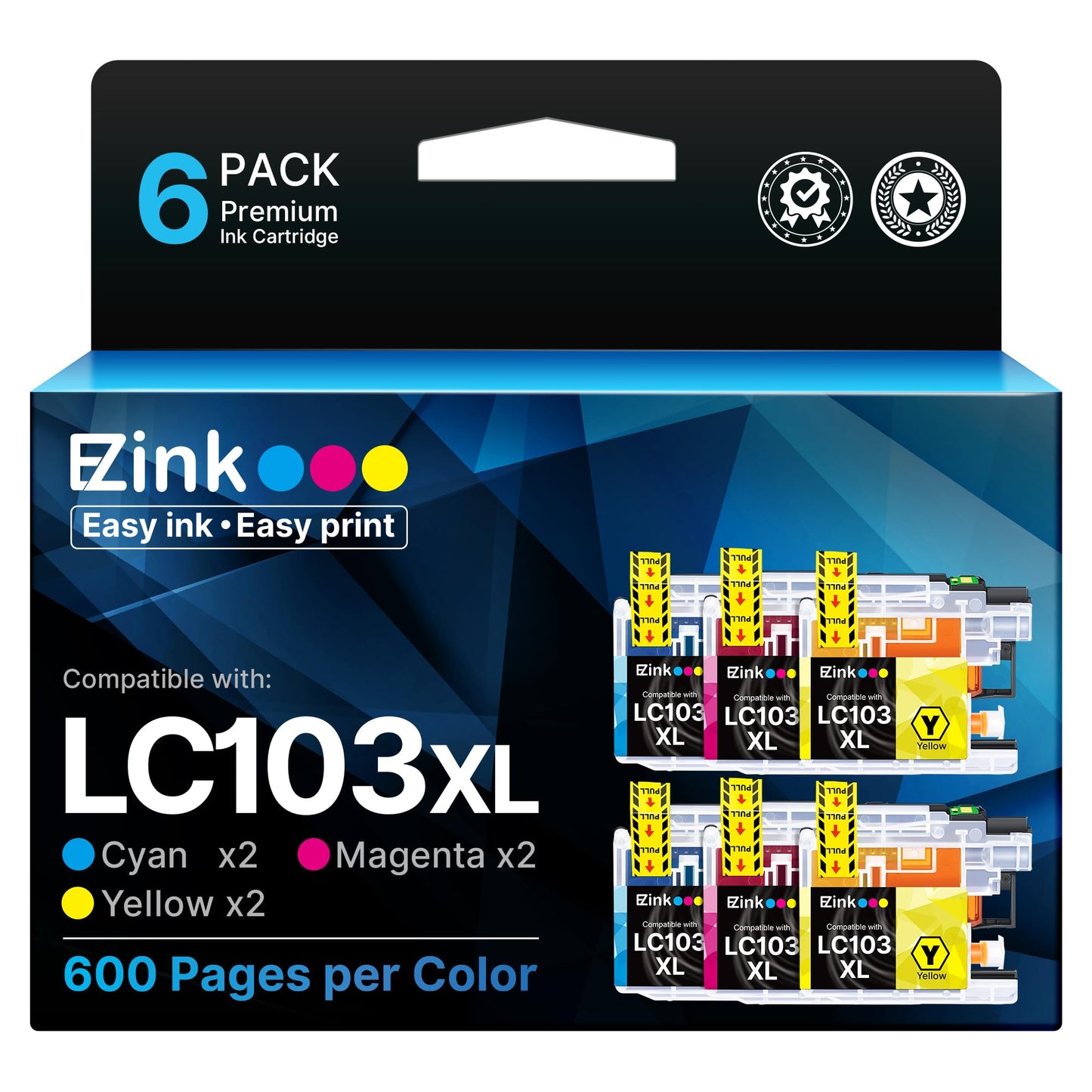 E-Z Ink LC103 Ink Cartridges for Brother Printer LC103XL LC103 XL LC101