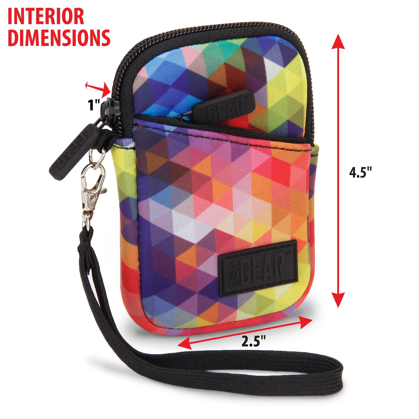 USA Gear Small Digital Camera Case with Wrist Strap, Belt Loop - Camera Case Small Compact Compatible with Canon Powershot Elph, Pouch G7 Mark iii