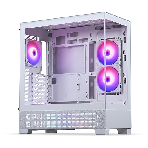 Phanteks XT View Matrix Mid-Tower ATX Gaming PC Case, 600-LED Matrix Display, Tempered Glass Front & Side Panels, USB-C 3.2 Gen2, 3X D-RGB Fans