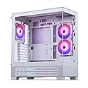 Phanteks XT View Matrix Mid-Tower ATX Gaming PC Case, 600-LED Matrix Display, Tempered Glass Front & Side Panels, USB-C 3.2 Gen2, 3X D-RGB Fans