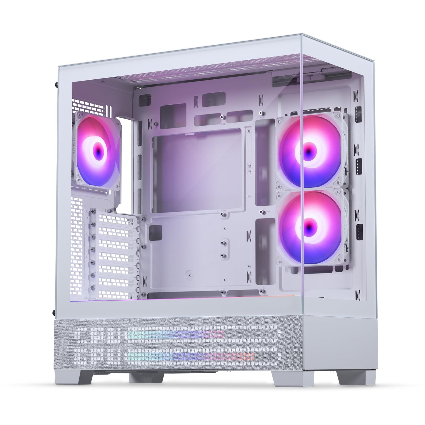 Phanteks XT View Matrix Mid-Tower ATX Gaming PC Case, 600-LED Matrix Display, Tempered Glass Front & Side Panels, USB-C 3.2 Gen2, 3X D-RGB Fans