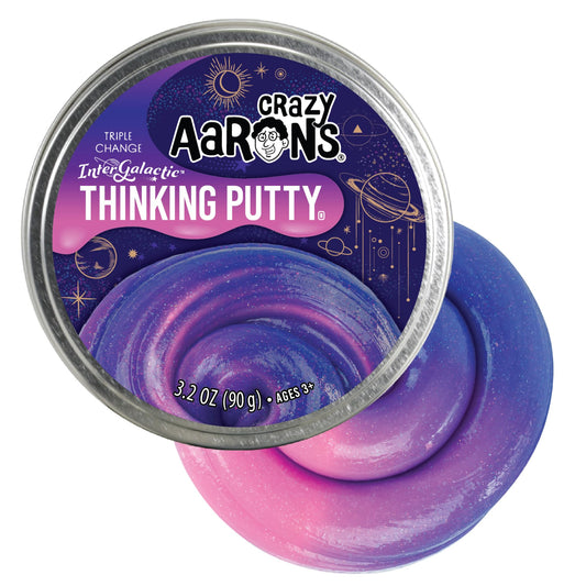 Crazy Aaron's Thinking Putty - Intergalactic - Triple Color Changing Putty for Kids and Adults in a 4" Tin - Creative and Endless Fun, Stress Relief…