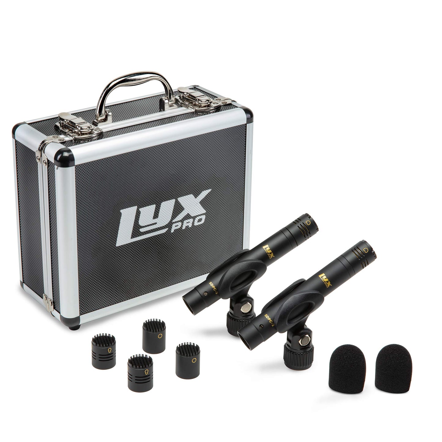 LyxPro SDPC-2 Stereo Pair of Pencil Condenser Stick Instrument Microphone Set, Interchangeable Omni, Cardioid & Super Cardioid Capsules Included