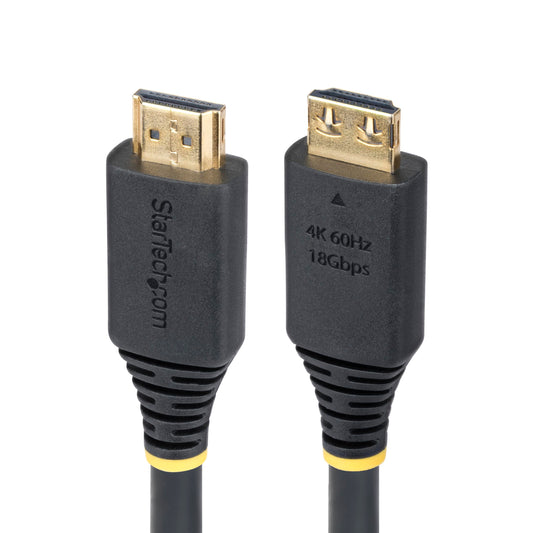 StarTech.com 15ft (4.5m) High Speed HDMI Cable with Gripping Connectors, 4K 60Hz/1440p 144Hz, 18Gbps, UHD HDMI 2.0 Cord, TPE Jacket