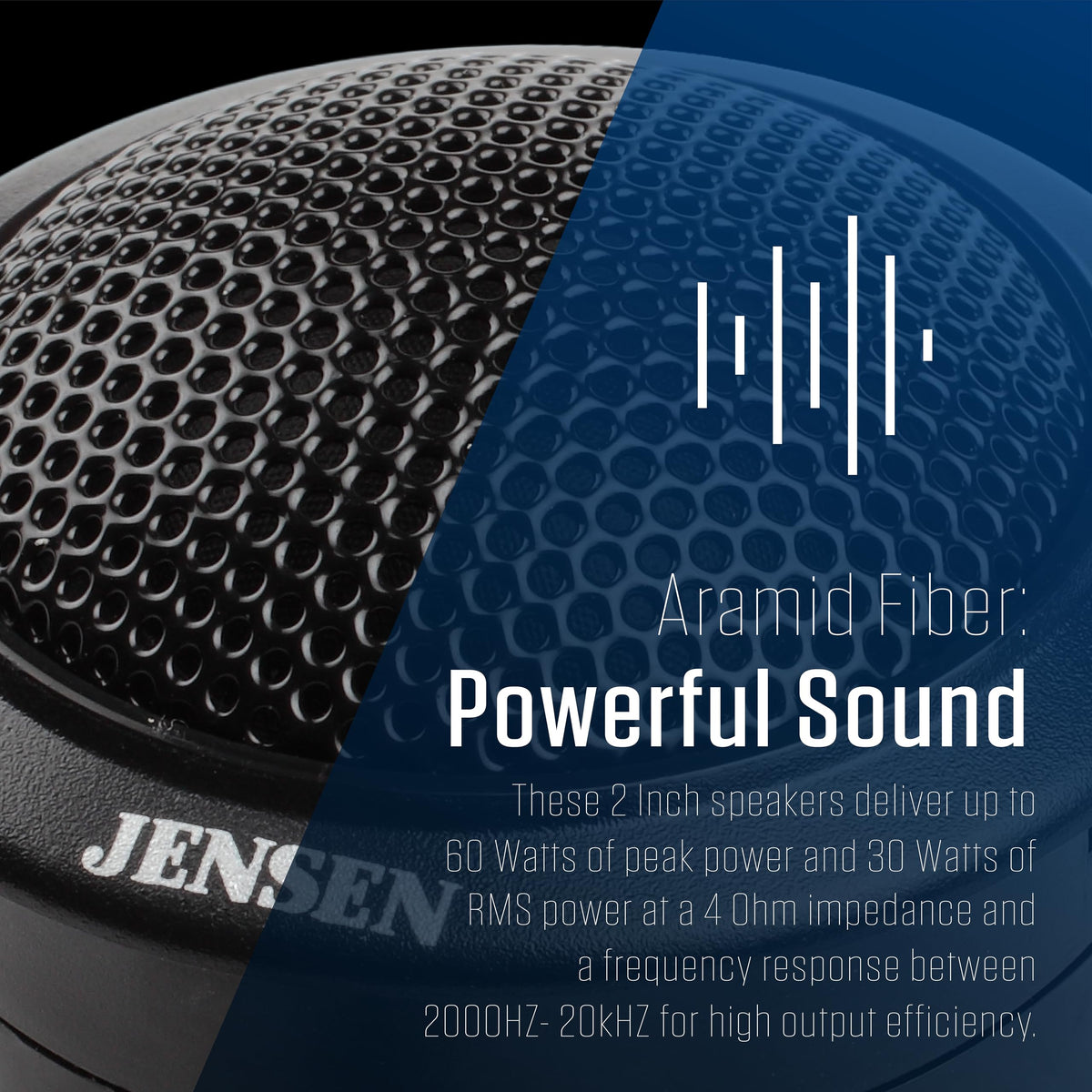 Jensen APEX JSTW2 2" Silk Dome Car Tweeters Pair 60W Peak Component Set