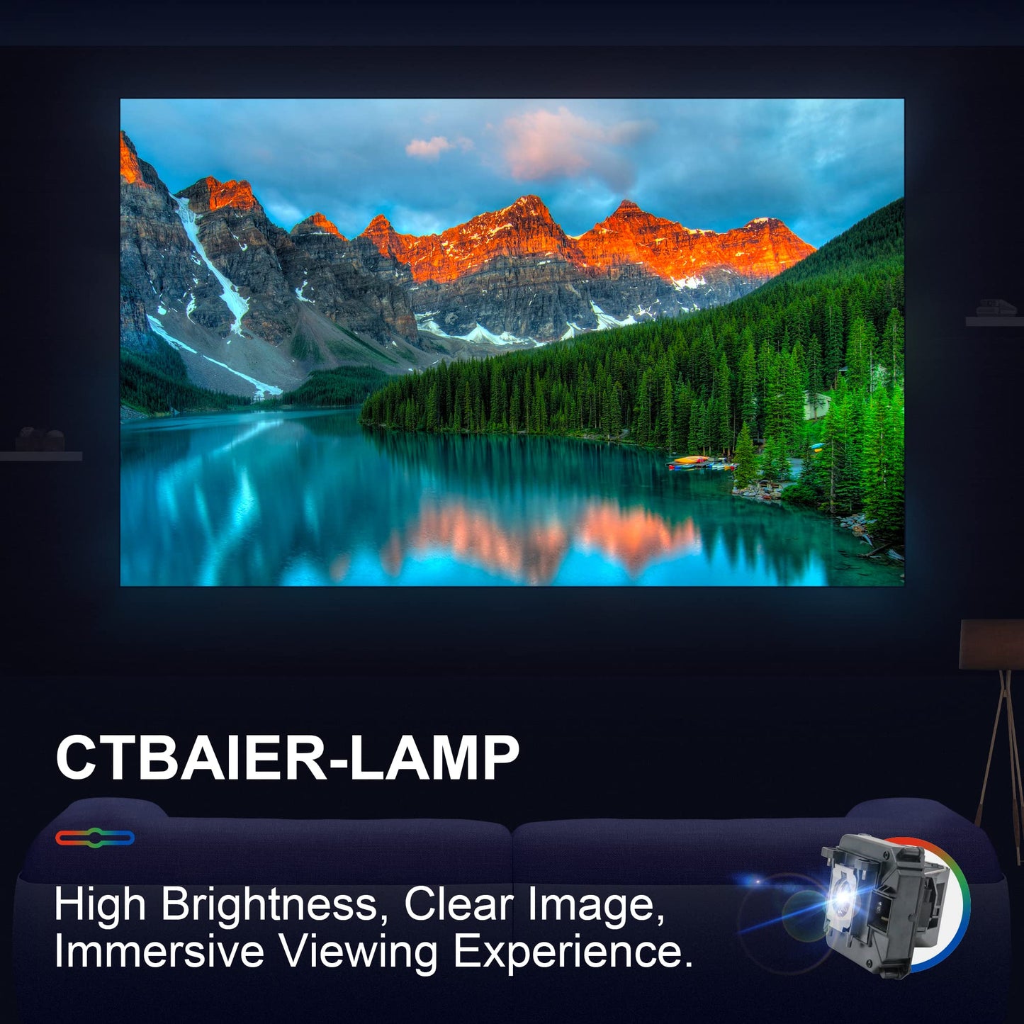 CTBAIER ELP68 powerLite Home Cinema for EPSON EH-TW5900 EH-TW6000 EH-TW6000W HC3010E HC3010 3010 3020 3010E 3020E EH-TW5910 EH-TW6100 EH-TW6100W