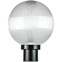 Sunlite 47246 10" Post Mount Globe Light Fixture, 1 Medium Base (E26) Socket (60W Max. A19 Bulb Not Included), UV Resistant Materials, ETL Listed
