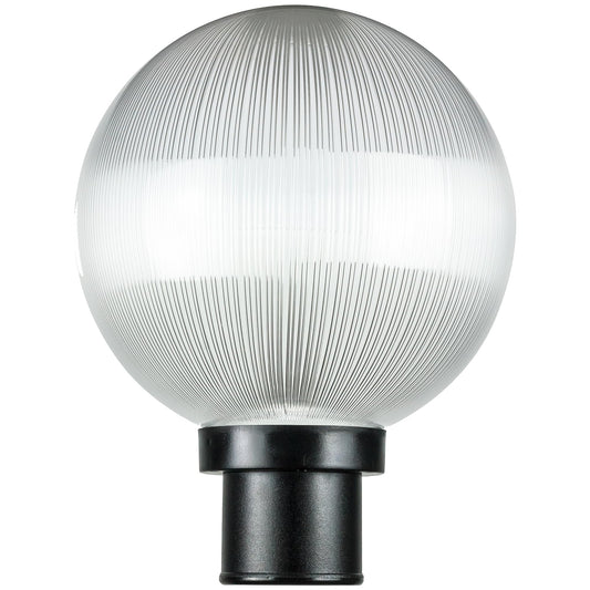 Sunlite 47246 10" Post Mount Globe Light Fixture, 1 Medium Base (E26) Socket (60W Max. A19 Bulb Not Included), UV Resistant Materials, ETL Listed