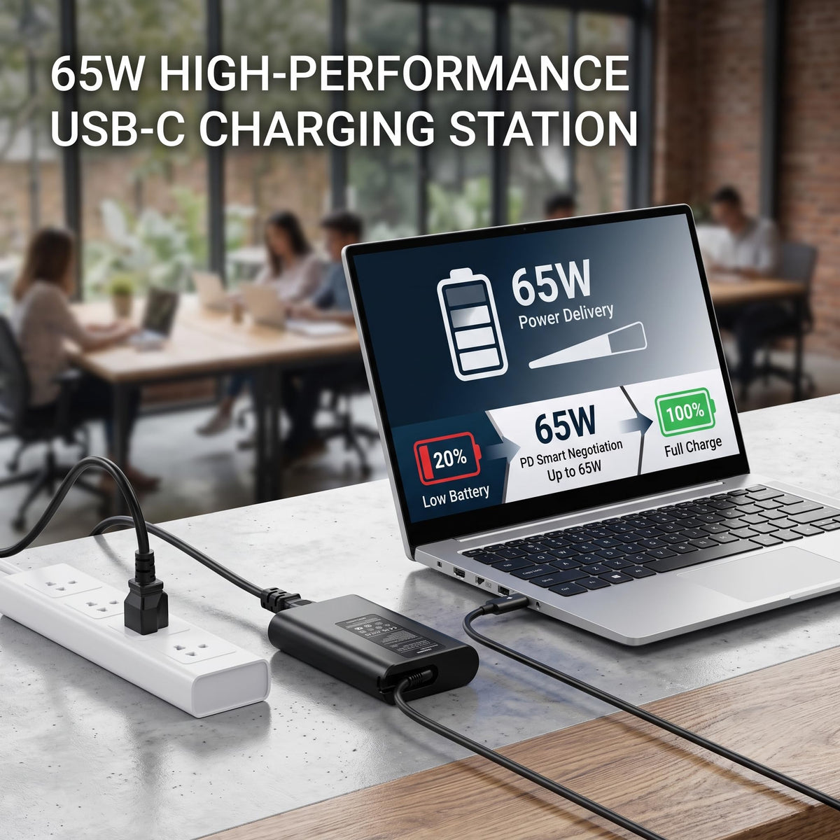 65W/watt Dell USB-C Laptop Charger Slim Power Adapter, for Dell Latitude 5289 5420 5289 5590 7420 7390 7490, Dell XPS 13 9360 9365 9370 9333 9380
