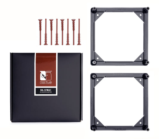 Noctua NA-SFMA1, 140 to 120mm Fan Mounting Adaptors for Watercooling Radiators (2 Pieces, Black)
