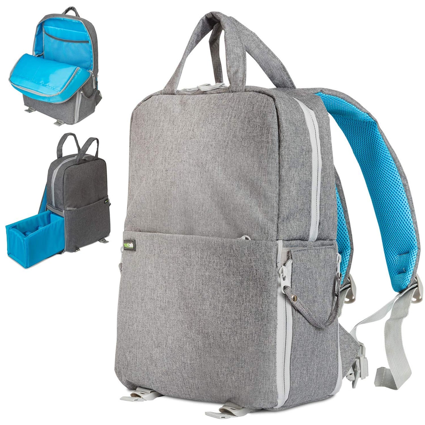 Deco Gear Multifunction Camera Backpack for DSLR & Mirrorless Cameras, Pro Lenses, and Accessories, w/Rain Cover (Gray)