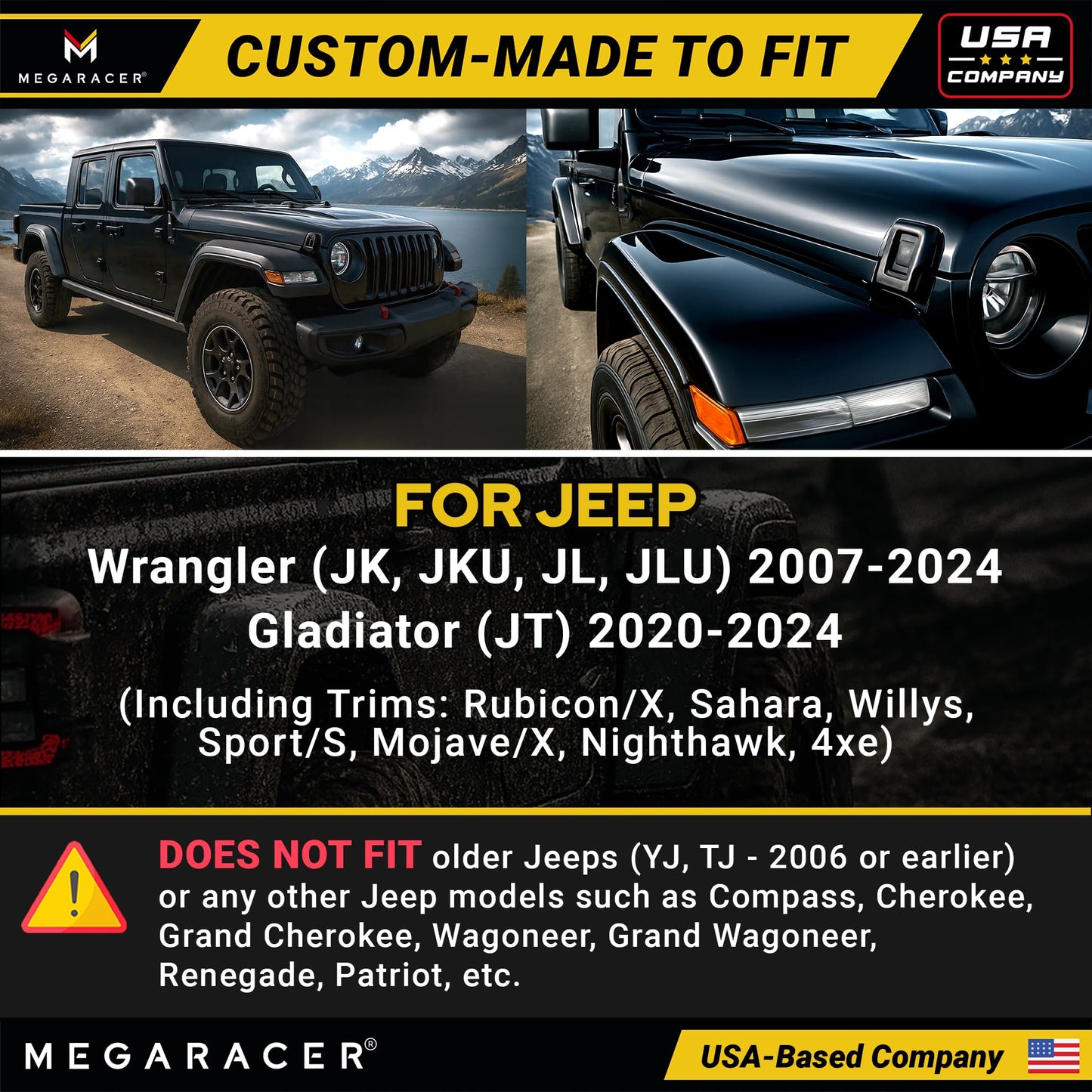 Anodized Silver Carbon Fiber 50 Cal Bullet Antenna for Jeep Wrangler JK JL & Gladiator JT (2007-2024), Rubicon Sahara Willys Mojave 4xe Accessories