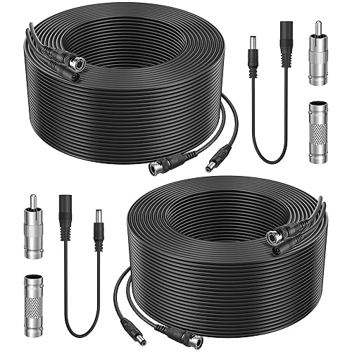 Flashmen 2PK 115Ft Security Camera Cable - All-in-One HD Video Power Cable for DVR & Monitor with BNC Connectors
