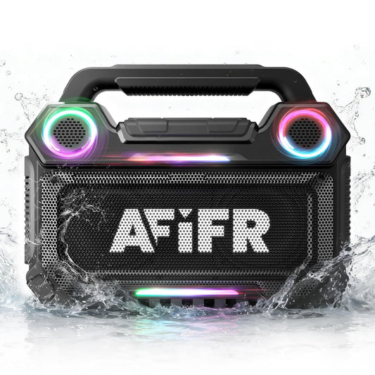 AFIFR Outdoor Bluetooth Speaker, 160W Loud Bass! Rugged, IP67 Waterproof, 24H Playtime with Lights, Wireless TWS Pairing Portable Speakers for Party
