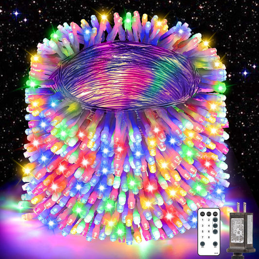 Christmas Lights String Outdoor Indoor, Xmas Tree Decorations Lights, Plug in Twinkle Fairy Light with Remote Timer Dimmable for Room Yard Holiday