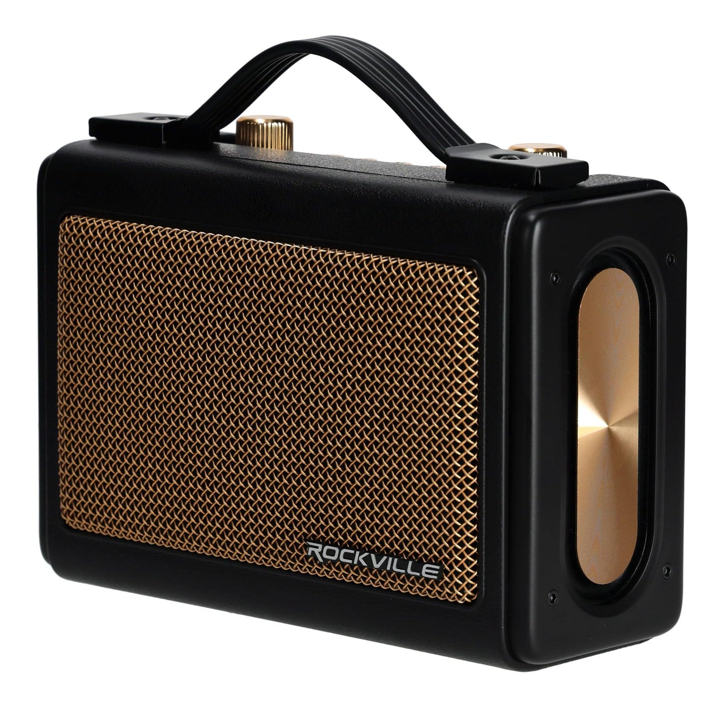 Rockville GlideTone Retro Portable Bluetooth Speaker, 25W Stereo Power, TWS, 2.5" Full-Range Drivers, Up to 18 Hours Battery Life, USB/MicroSD/AUX