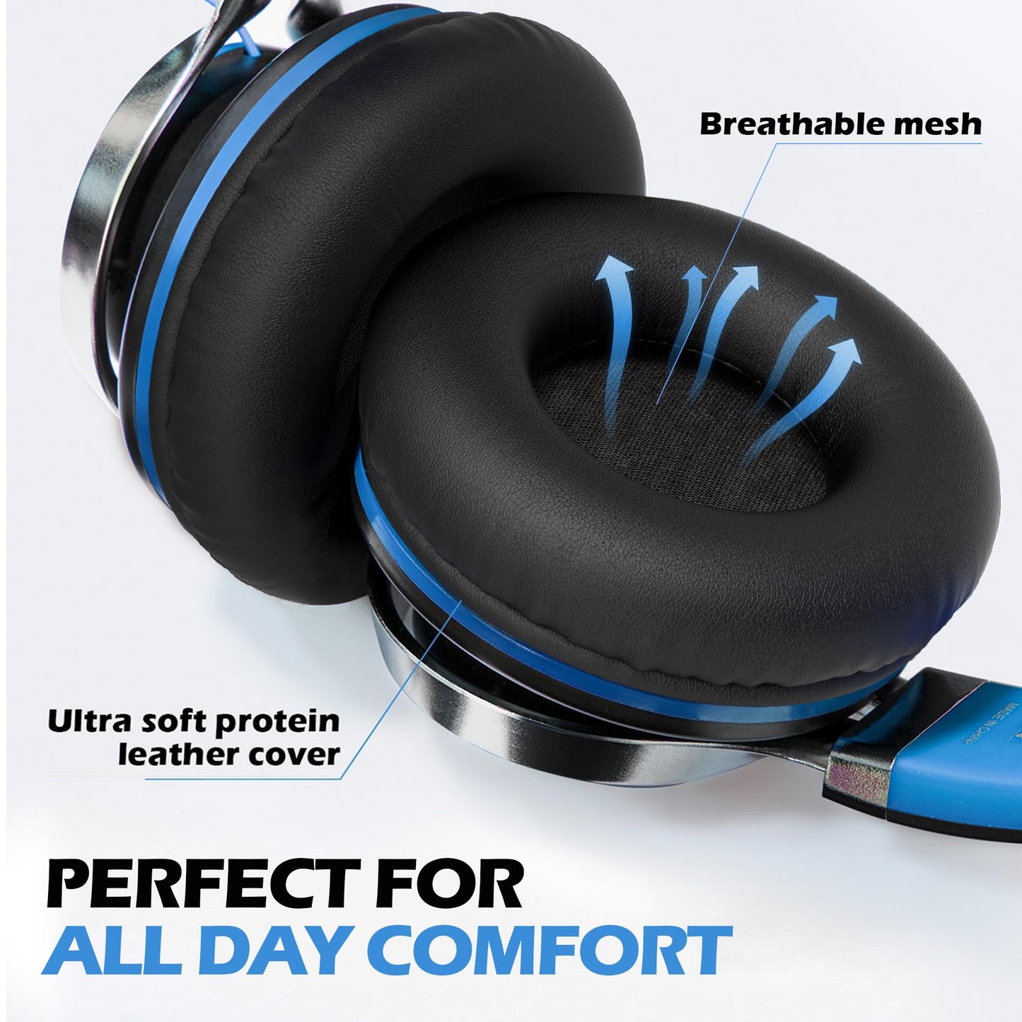 AILIHEN C8 Kids Wired Headphones with Microphone for School, On Ear Headsets with Volume Control Foldable, 3.5mm Jack Computer Chromebook for Children