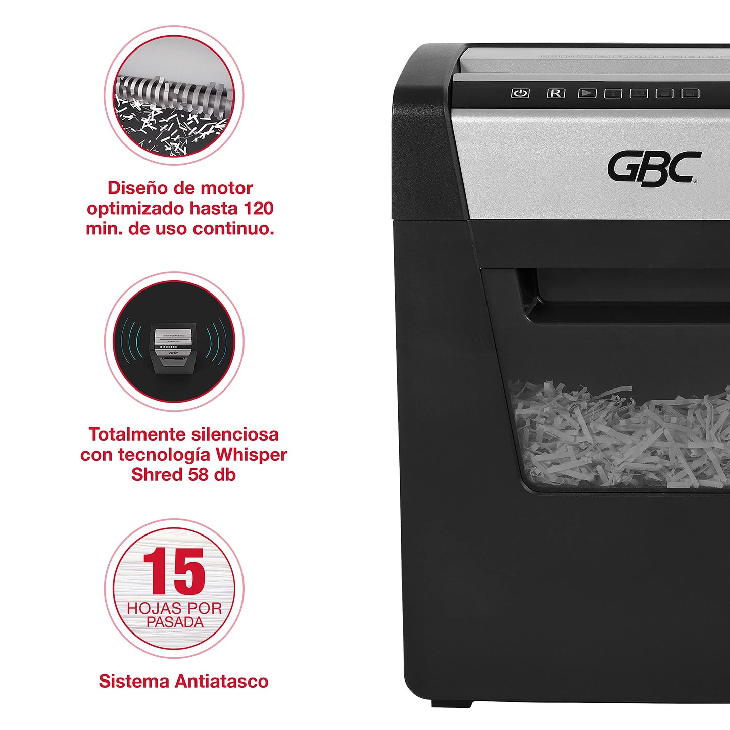 GBC ShredMaster Home Office Shredder, SX15-06, Cross-Cut, 15 Sheets (1758500)