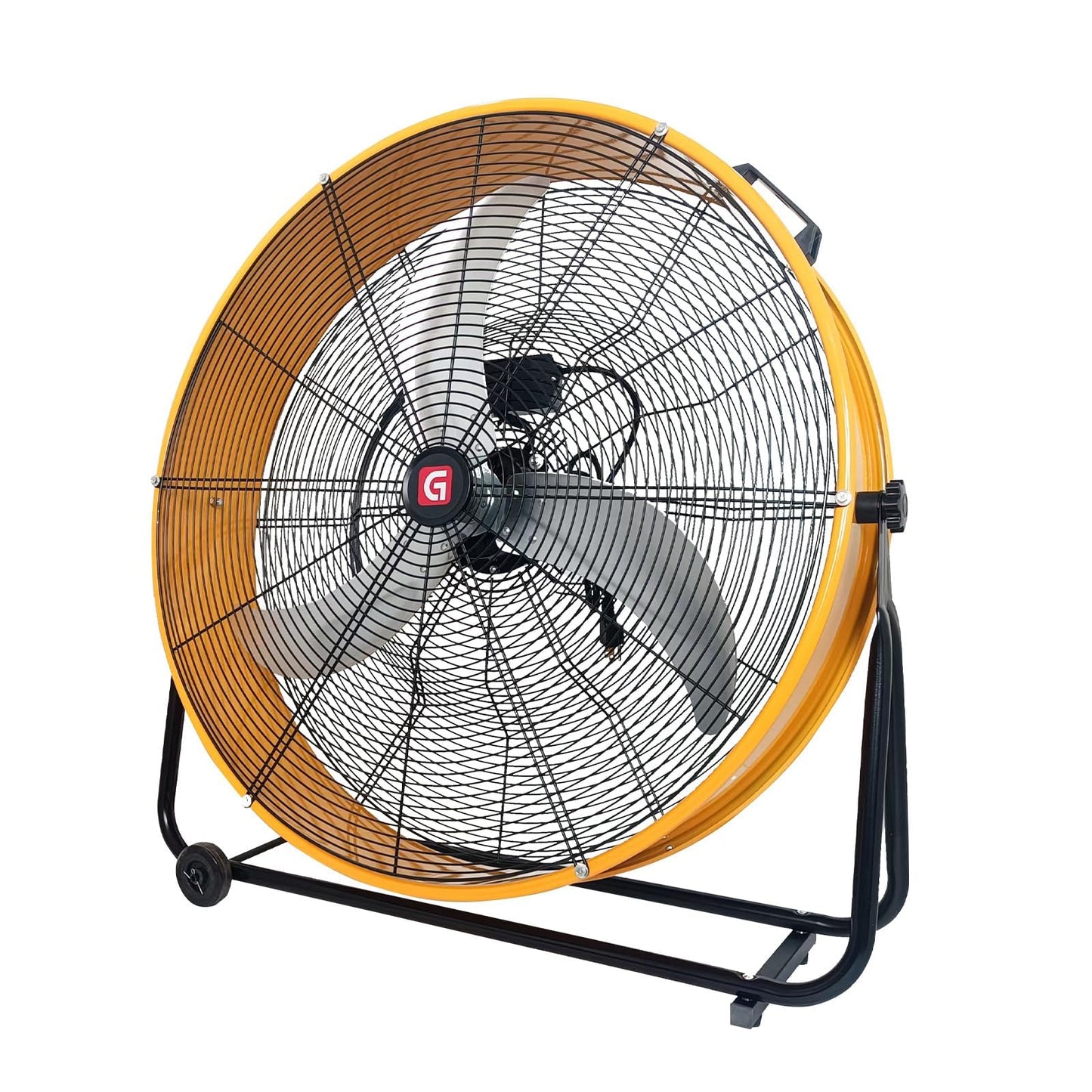 ElfinAura 26 Inch Industrial Drum Fan Heavy Duty Metal Drum Floor Fan, 145W, 8800 CFM High Velocity, 3-Speed Control, 360° Adjustable Tilt