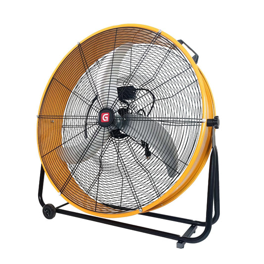 ElfinAura 26 Inch Industrial Drum Fan Heavy Duty Metal Drum Floor Fan, 145W, 8800 CFM High Velocity, 3-Speed Control, 360° Adjustable Tilt
