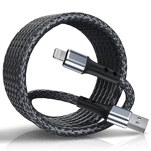 OIITH (2-Pack) iPhone Charger 6Ft for Apple MFi Certified, Strong Nylon Braided Long Lightning Cable, Fast 2.4A iPhone USB Charging Cord for iPhone