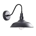 Kenroy Home Dale 10'' Modern 1-Light Outdoor Wall Sconce Wall Light, Wall Mounted Light with Black Metal Round Shade for Porch, Patio or Garage, Black