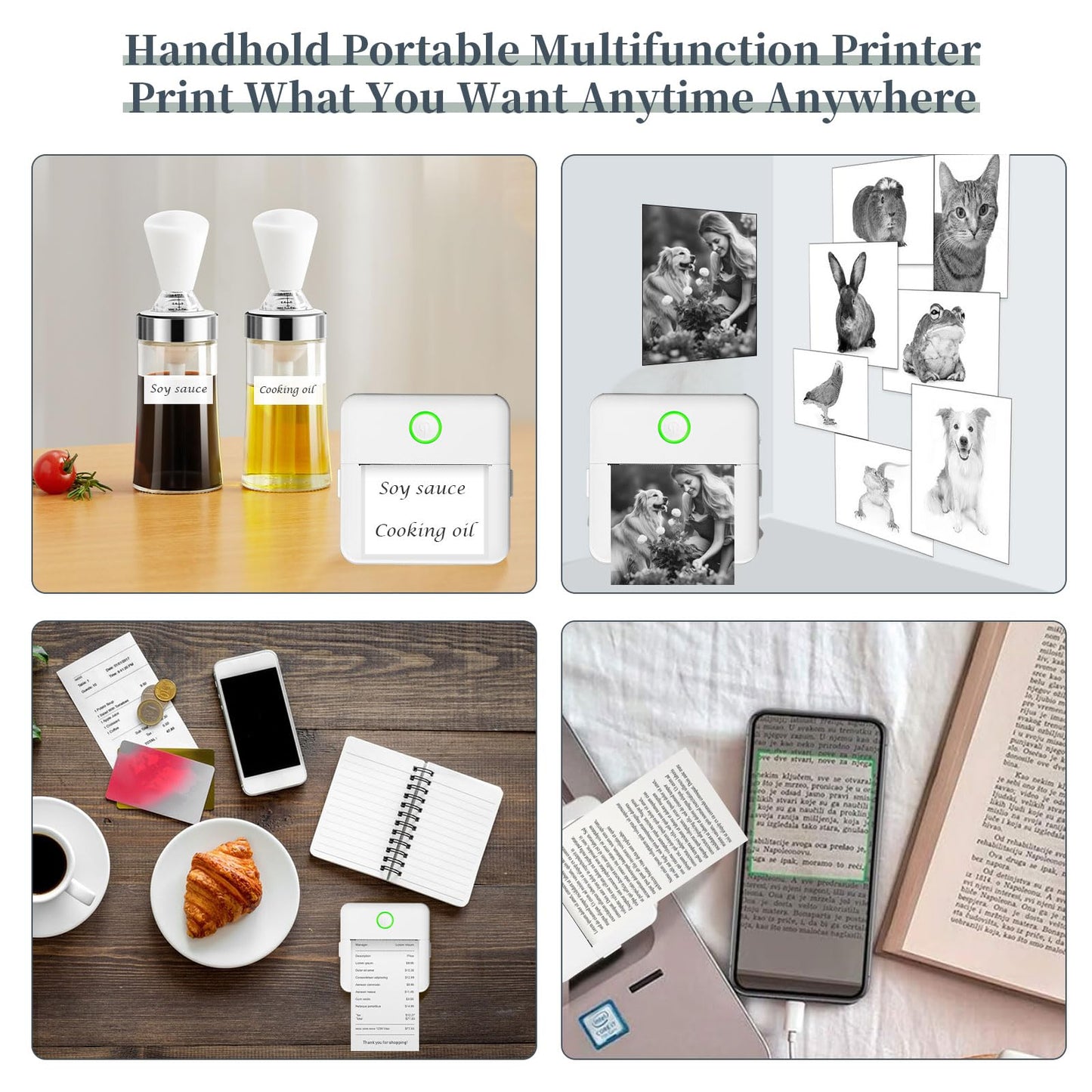 HOYIGO DYJ7 Portable Printer - Color Inkjet - Smartphones & PC Compatible