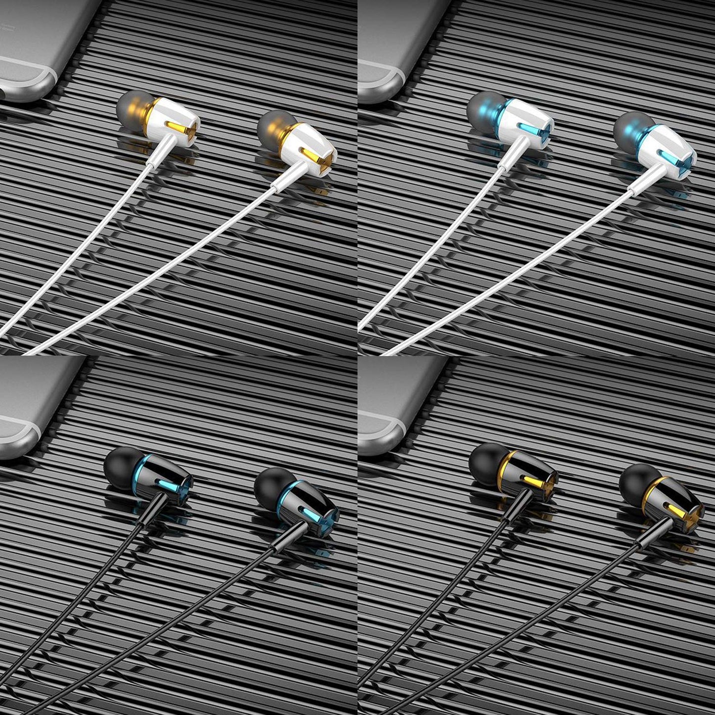 YNR 4 Packs Wired Earbuds with Microphone & Volume Control, in-Ear Earphones for School, Noise Islating, for 3.5mm Jack iPhone iPad iPod Samsung