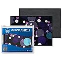 Quick Cloth Microfiber Glasses Cleaning Cloths - 5x7, Bubbles, 2 Pack with Case | Double-Sided Lens Cleaner for Eyeglasses, Camera, Screens & Glass |
