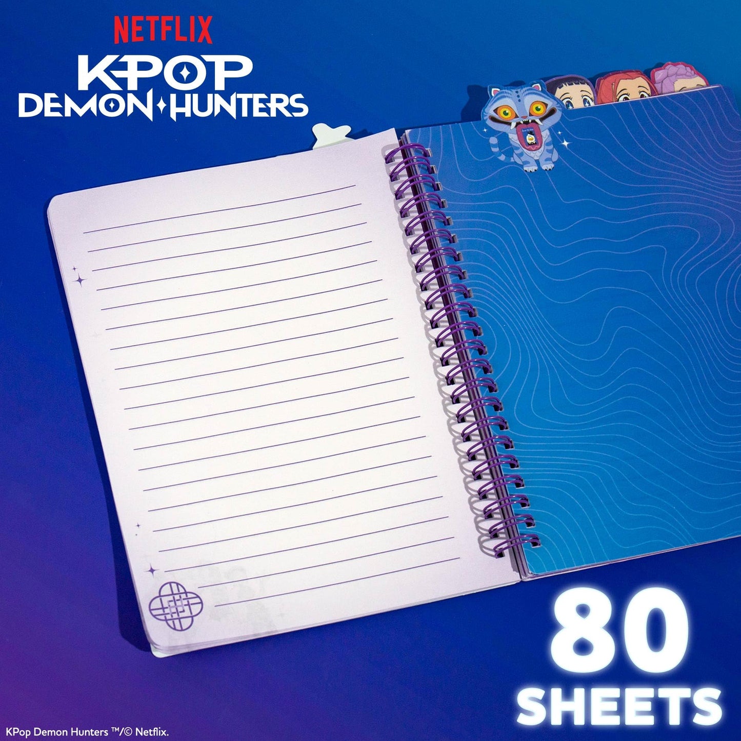 KPop Demon Hunters™ Huntr/x Tab Journal with 80 Lined Pages, Spiral-Bound, Notebook Size 6x8, Official KPop Demon Hunters Merch for K-Pop Fans