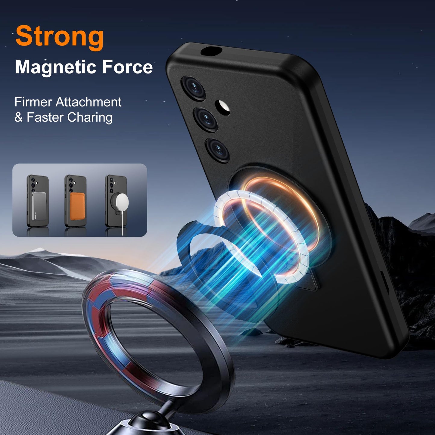 DuiDuiQ Designed for Samsung Galaxy S24 Case with Magnetic Ring Stand [Compatible with Mag-Safe][Military Grade Drop Protection][Build in Kickstand]