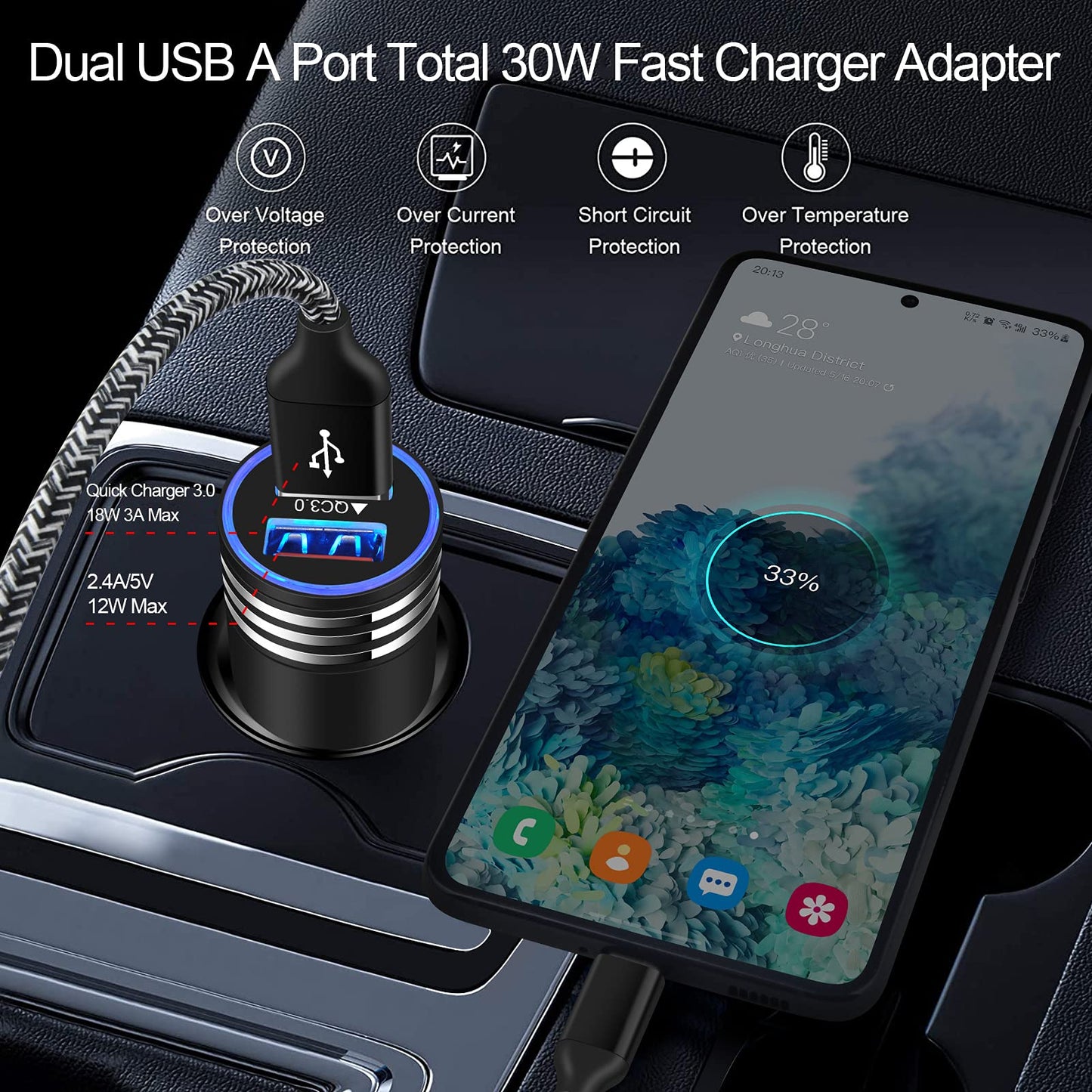 Type C Samsung Charger Fast Charging for Samsung Galaxy S25FE/S25 Ultra/S25 Plus/S25 Edge/A16 5G/S24 Ultra/A17/A36/A56/A26/A54//S23/S22, USB C Charger