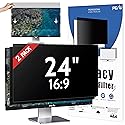 Peslv [2-Pack] 24 Inch Privacy Screen for Computer Monitor 16:9 Aspect Ratio, Eye Protection Anti Blue Light Glare Shield, 24inch Removable Black