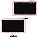 ReignSword 2 Pack Cute Computer Monitor Cover, 23''-26'' Elastic Monitor Dust Cover with Bow Knot, Lovely Monitor Accessories Screen Monitor