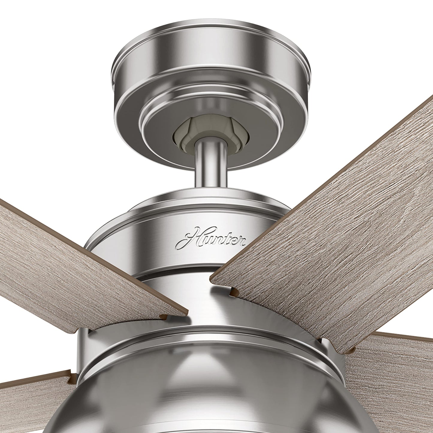 Hunter Fan 44 inch Contemporary Brushed Nickel Indoor Ceiling Fan with LED Light Kit and Pull Chain (Renewed)