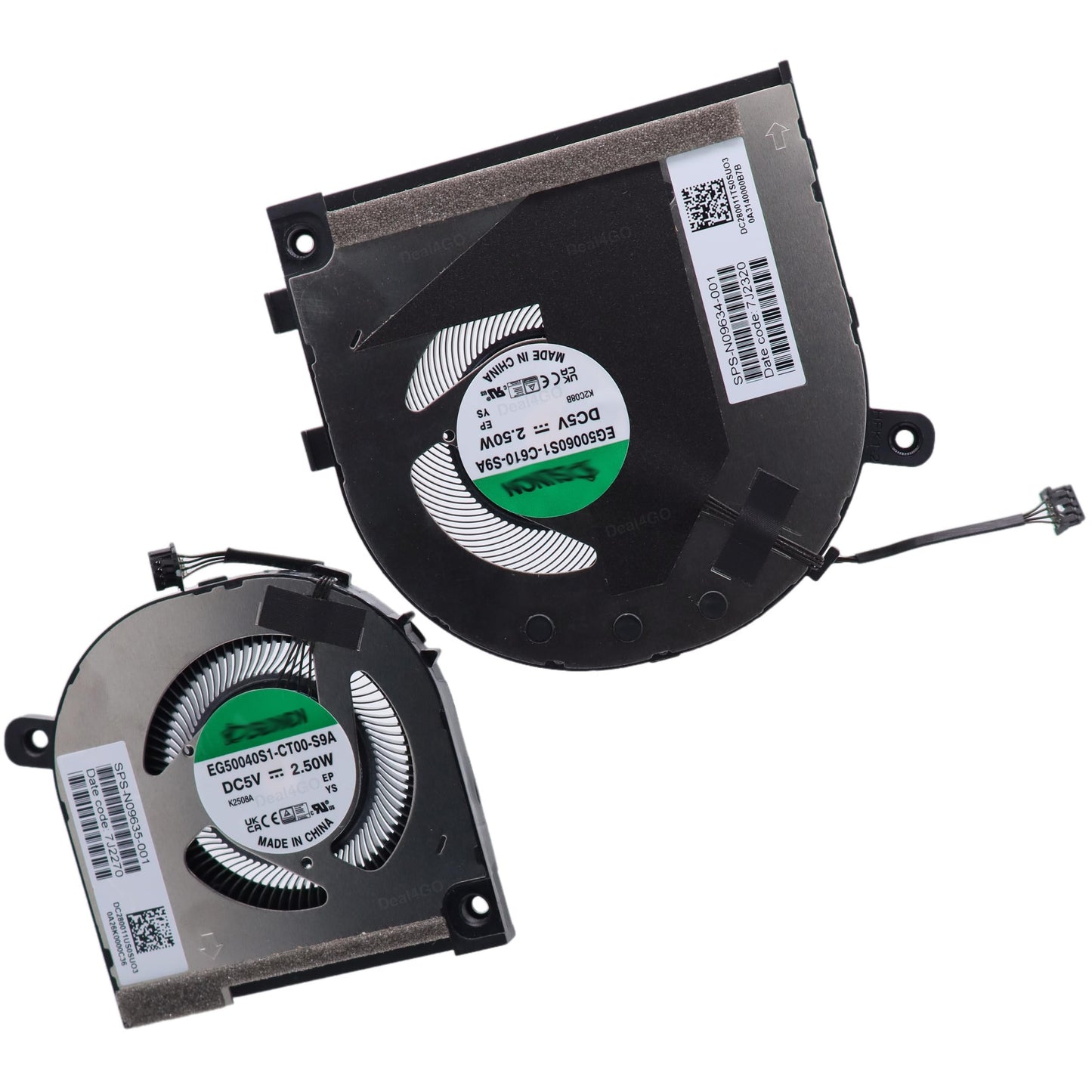 Deal4GO CPU & GPU Graphics Cooling Fan N09634-001 N09635-001 Replacement for HP 15-EW 15-EY 15T-EW 15Z-EY 15-EW0023DX 15-EY1157NR, Silver