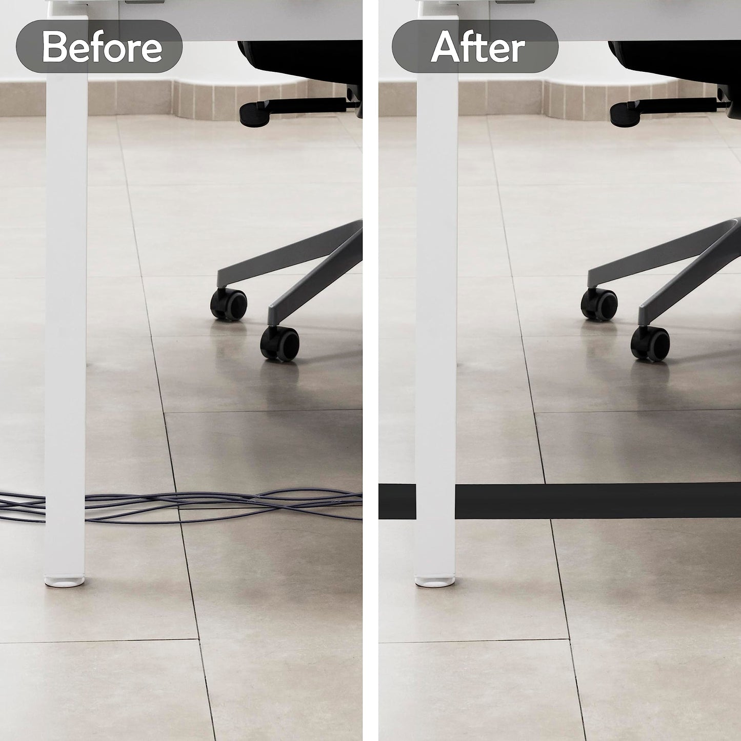 Rubber Bond Cord Covers for Wires on Floor - 6"x48" Self-Adhesive Rubber Cable Hider Floor Strips - Cable Management Wire Covers for Floor - Low