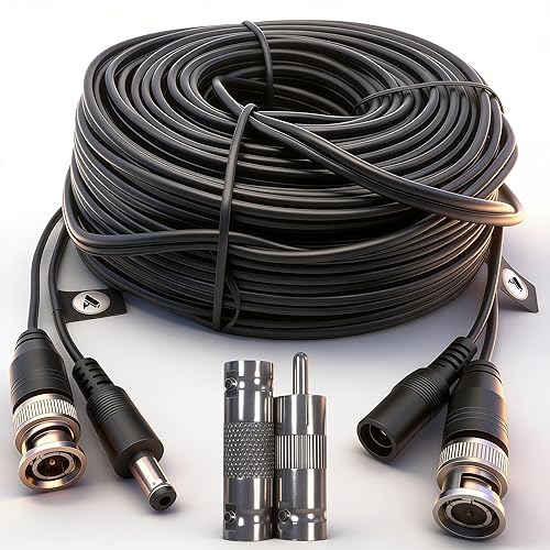 LETONDA 4K BNC Video Cable: Safer, More Reliable Integrated Video-Power Extension. Supports 4K Ultra-HD for Security Cameras, CCTV Monitoring & DVR